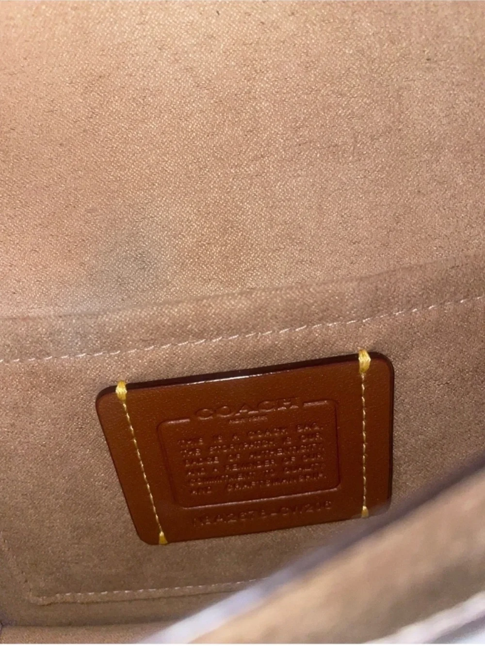 Coach Cream and Gold Signature Leather Shoulder Bag
